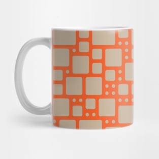 abstract cells pattern in orange and beige Mug